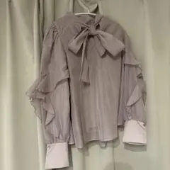 grl ボウタイオーガンジーフリルブラウス サイズS