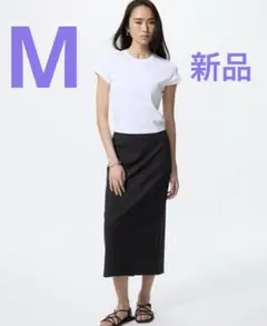 UNIQLO ダブルフェイスナロースカート　ブラック　黒　M