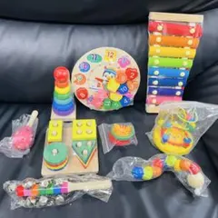 モンテッソーリ 木製 知育玩具 9点セット