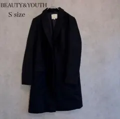 BEAUTY&YOUTH チェスターコート S ブラック ウール混 ロングコート