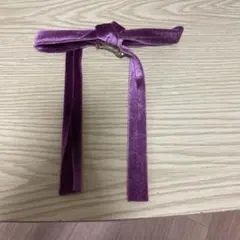 パープルベルベットリボンヘアアクセサリー
