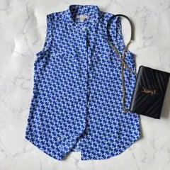 美品　BANANA REPUBLIC　総柄ノースリーブブラウス　XS◆8077