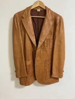 ビンテージ　70s レザー　テーラード　ジャケット　70年代