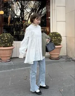 DISCOAT リブ袖口ボタンタートルネックプルオーバー