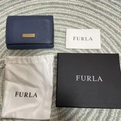 フルラ　FURLA ブルーグレー　三つ折り財布