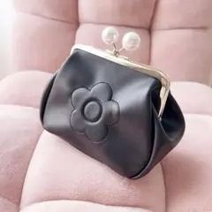【新品未使用】MARY QUANT マリークワント　ガマ口ポーチ　ブラック