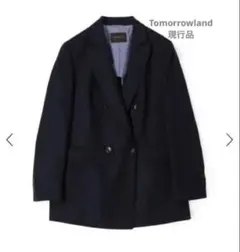 トゥモローランド ネイビー ダブルテーラードジャケット ダブルブレストジャケット