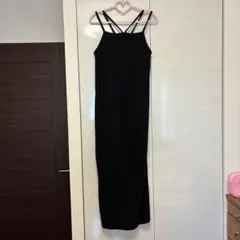 thevon. キャミワンピース ロング丈 ブラック
