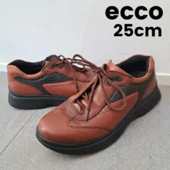 ECCO 25cm ブラウン 本革 カジュアルシューズ