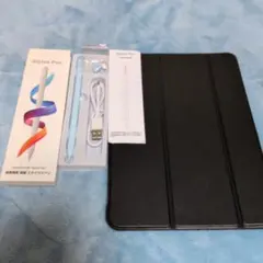 ほぼ新品ipad用スタイラスペン ライトブルーとipadケース黒
