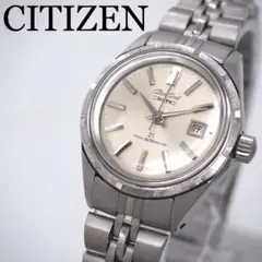 672 CITIZEN レディース 手巻き　時計 キャロル デイト シルバー