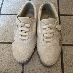 猫刺繍 ホワイト スニーカー