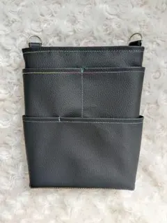 オーガナイザー　合皮×グラデーションステッチ　多機能ポケットポーチ　ナースポーチ