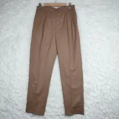 グローバル　ワークス　ブラウン プリーツ 　カジュアルパンツ M