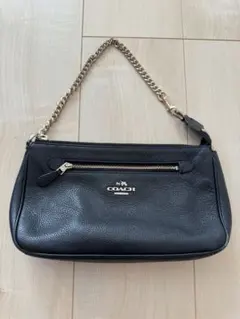 COACH レザー チェーンショルダーバッグ ブラック