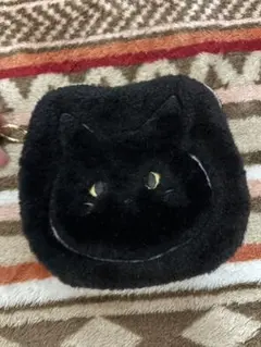 ★値下げ　黒猫　ファーポーチ