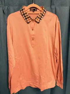 DAKS GOLF ピンク長袖ポロシャツ 襟チェック M