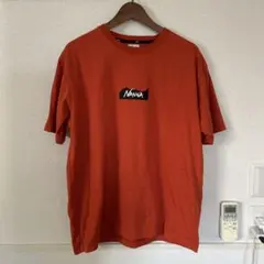 L⭐︎NANGA ナンガ ボックスロゴ Tシャツ 半袖 オレンジ