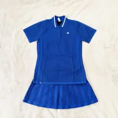 ✨美品✨adidasゴルフウェア半袖ポロシャツスカート 青のセットアップ S M