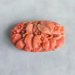 アンティーク　サンゴ　帯留　桃色　珊瑚　花尽くし　帯留め　簪　248　着物　浴衣