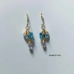 アクアマリン＆ハーキマーダイヤモンド✢ピアスチャーム 14kgf - メルカリ
