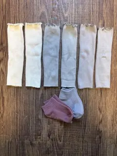 ベビーレッグウォーマーセット 靴下付き くすみカラー
