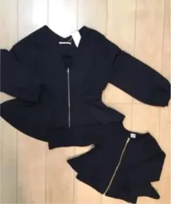 プティマイン 親子 お揃い ペプラム ジャケット カーディガン