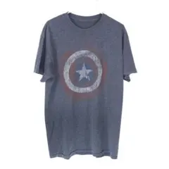 マーベル キャプテンアメリカ Tシャツ 半袖 L グレー プリント アメコミ