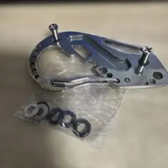 ステンレス製 カラビナ キーホルダー 多機能タイプ