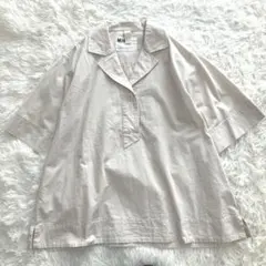 MHL. エムエイチエル オープンカラー シャツ コットン リネン ゆったり