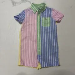 Ralph Lauren カラフルストライプロンパース 12M