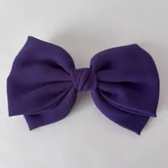 バレッタ　パープル　リボン　髪留め　ヘアアクセサリー