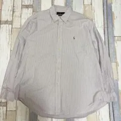 古着 ラルフローレン クラシックフィット ストライプシャツ XL