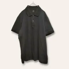 【ユニクロ】ドライカノコポロシャツ　半袖　ブラック　XL　無地　シンプル　古着