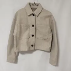 ZARA ザラ　クロップドジャケット　ベージュ　新品　ウール調　コート