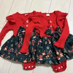 2点セット クリスマス サンタ コスプレ ロンパース