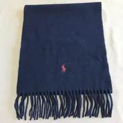 ポロラルフローレン　マフラー　イタリア製　ネイビー×ボルドー