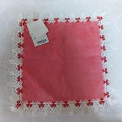 近沢レースハンカチ　和シリーズ 折り鶴　コ一ラルピンク