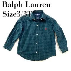 【良品】ラルフローレン チェック柄 ボタンダウンシャツ サイズ3/3T