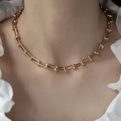Uチェーンネックレス 金属アレルギー対応 ニッケルフリー キュービック 