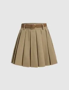 SHEIN MOD ベージュ プリーツミニスカートのサムネイル