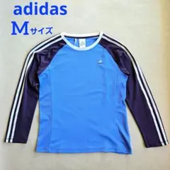 値下げ！　アディダス 　長袖 Tシャツ　レディース　M　トレーニングウェア　青