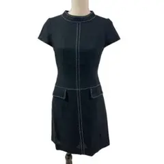 エムズグレイシー ワンピース 半袖 モノトーン 膝丈