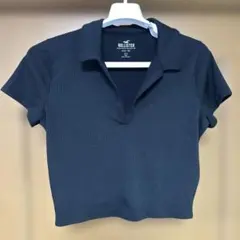 HOLLISTER ブラック半袖ポロシャツ-Lサイズのサムネイル