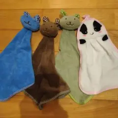 動物デザイン ループ付タオル4点セット