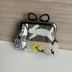 ミナペルホネン　がま口ポーチ　ハンドメイド　パッチ柄のサムネイル