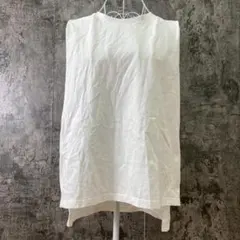 ✨GU✨ジーユー♡ノースリーブカットソー♡綿100％♡スリット有♡白(M)