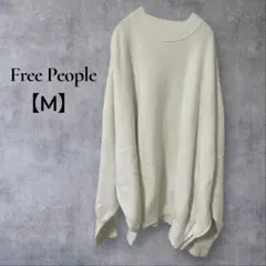 Free People 【M】リブ編み セーター ホワイト 長袖　レディース
