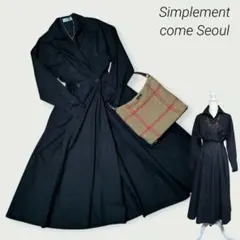 《美品》 Simplement come Seoul ロングフレアワンピース 黒