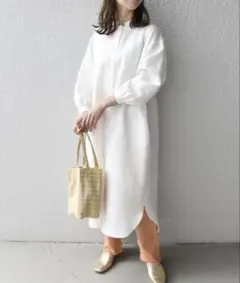 SHIPS any バンドカラー ロングシャツ ホワイトのサムネイル